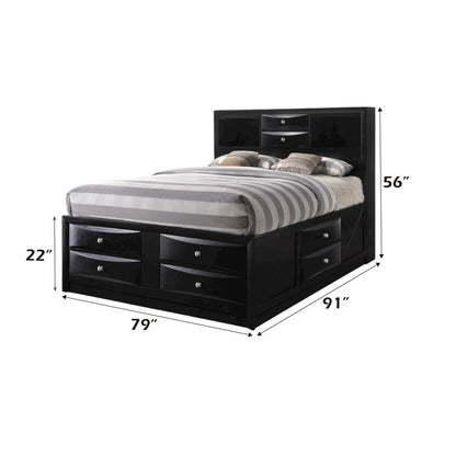 Ireland Eastern King Bed w/Storage, Black