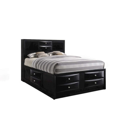 Ireland Queen Bed w/Storage, Black