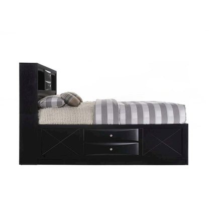 Ireland Queen Bed w/Storage, Black