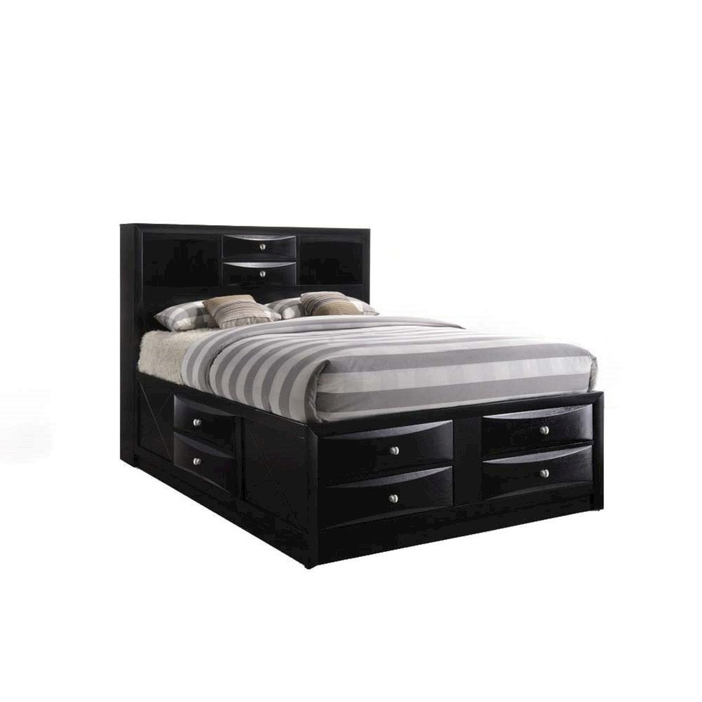 Ireland Full Bed w/Storage, Black