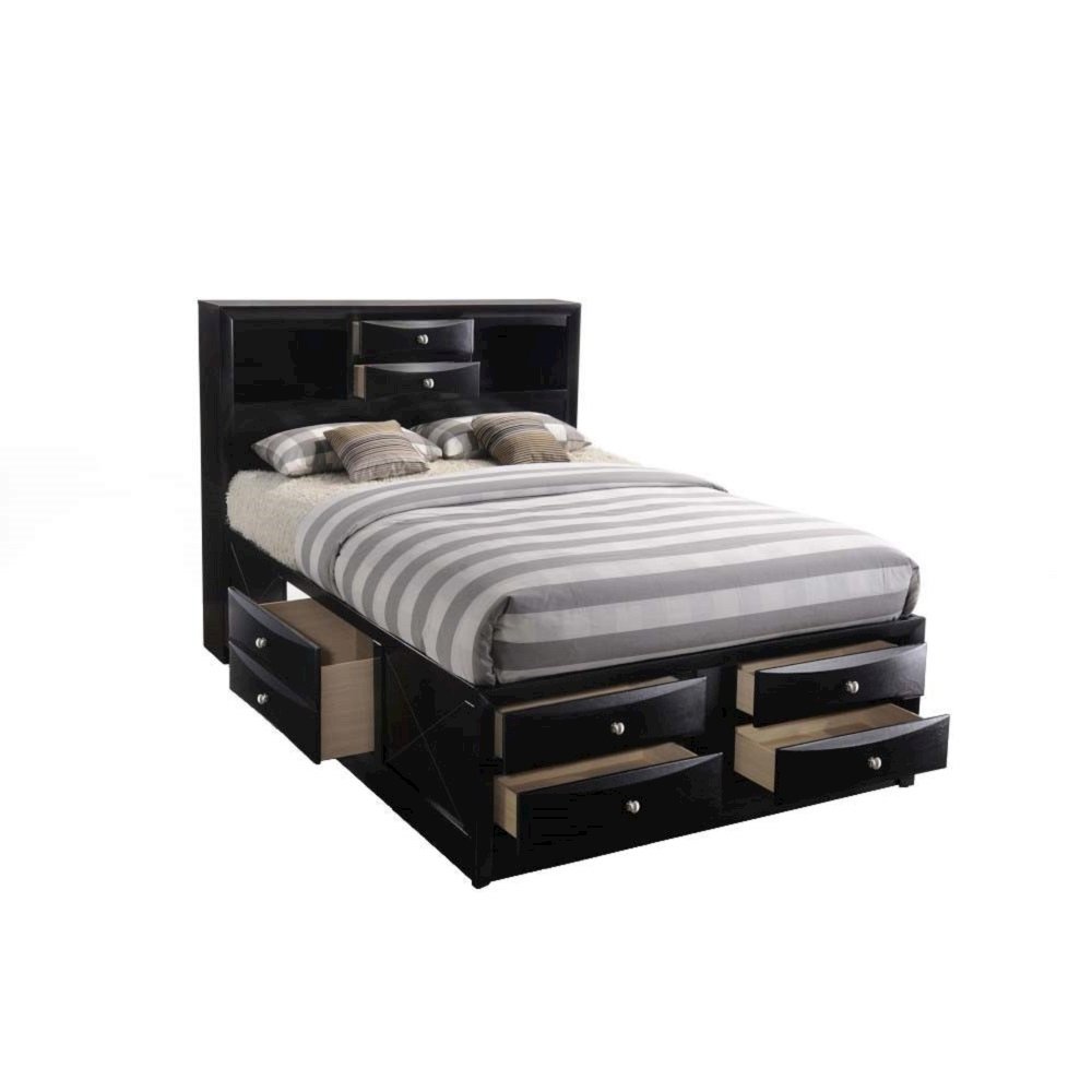 Ireland Full Bed w/Storage, Black