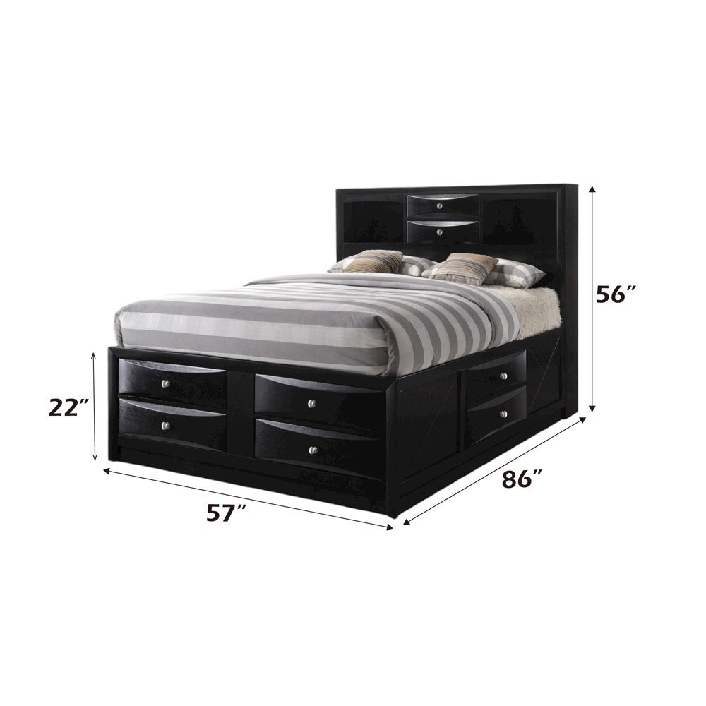 Ireland Full Bed w/Storage, Black