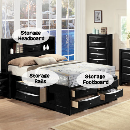 Ireland Full Bed w/Storage, Black