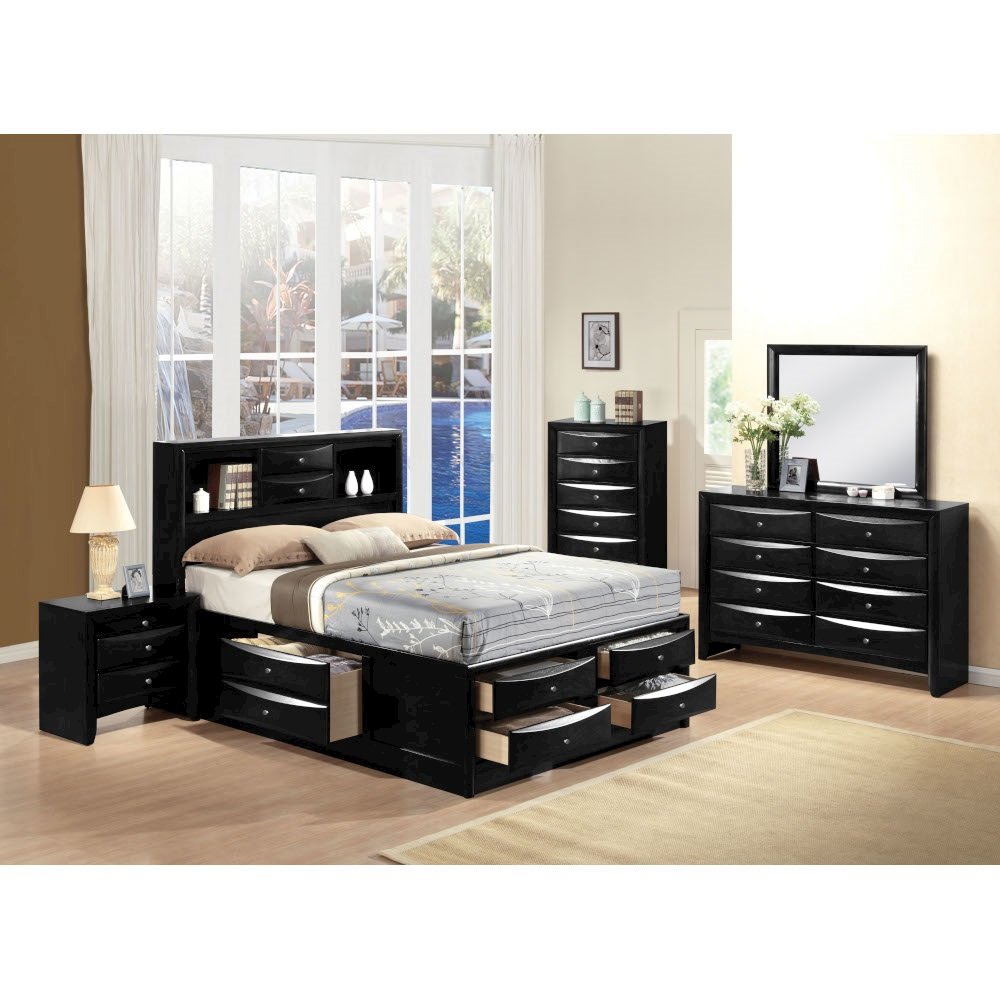 Ireland Full Bed w/Storage, Black