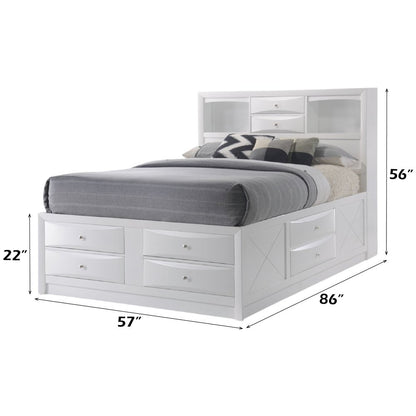 Ireland Full Bed w/Storage, White