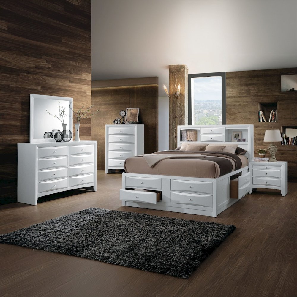 Ireland Full Bed w/Storage, White