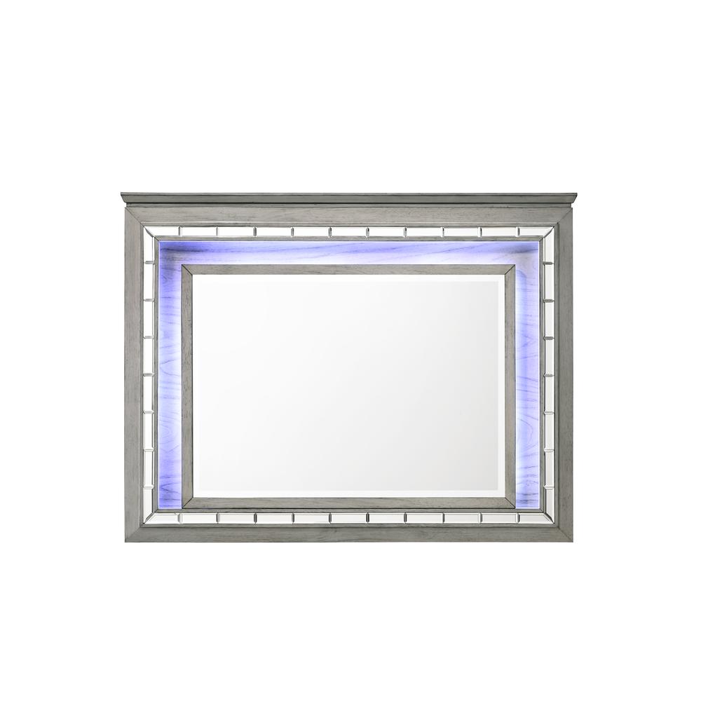 Antares Mirror w/LED, Light Gray Oak