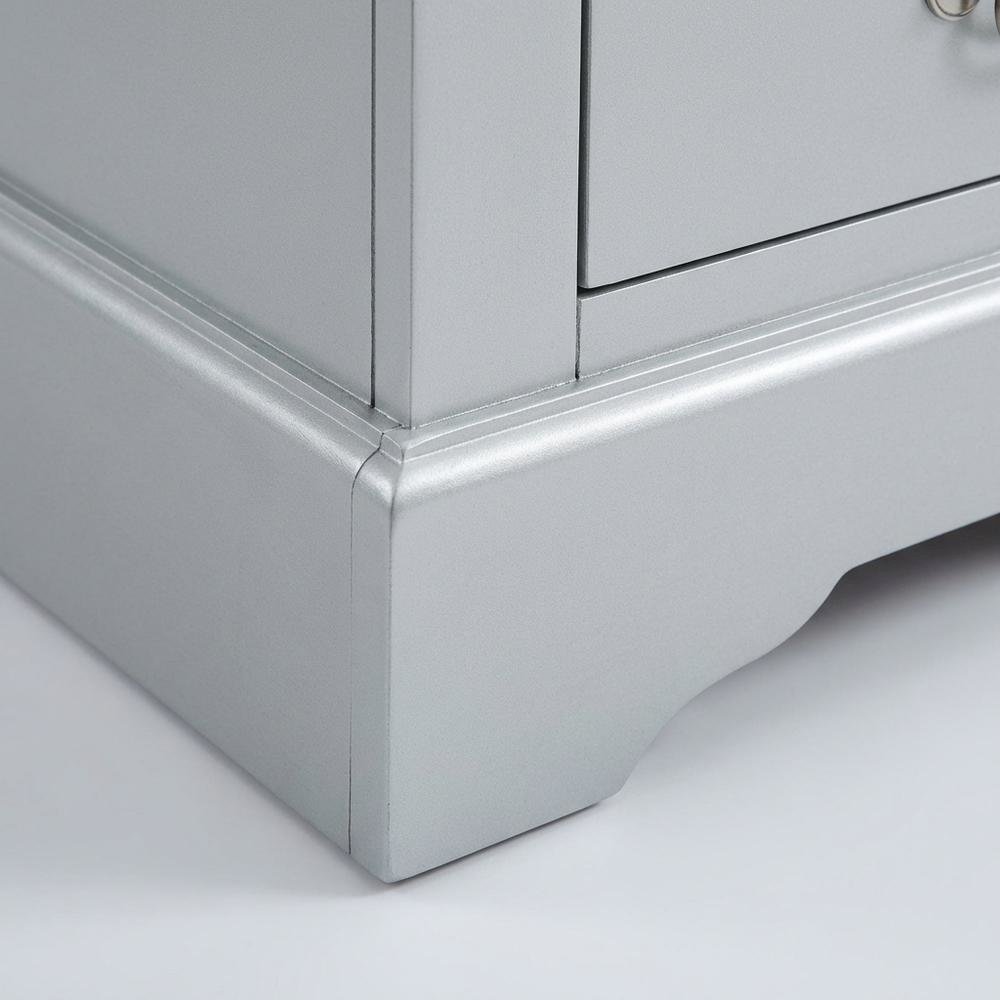 Nightstand with Nickel Hardware and Traditional Design