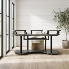 Black Oak Music Recording Studio Desk With Contemporary Style And Steel Frame
