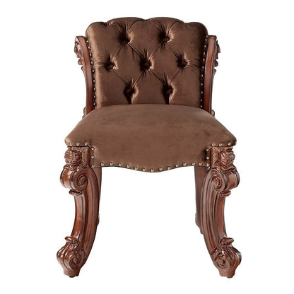 Vendome Vanity Stool, Fabric & Cherry