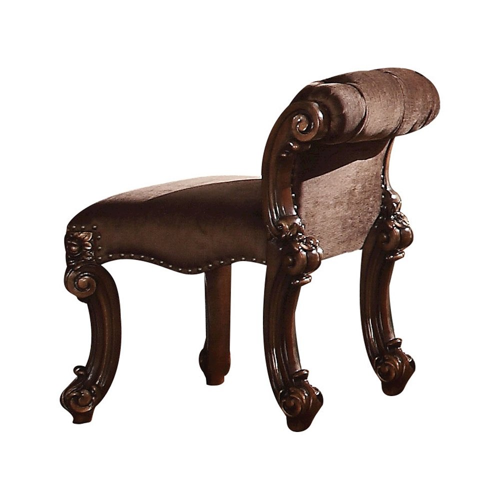 Vendome Vanity Stool, Fabric & Cherry