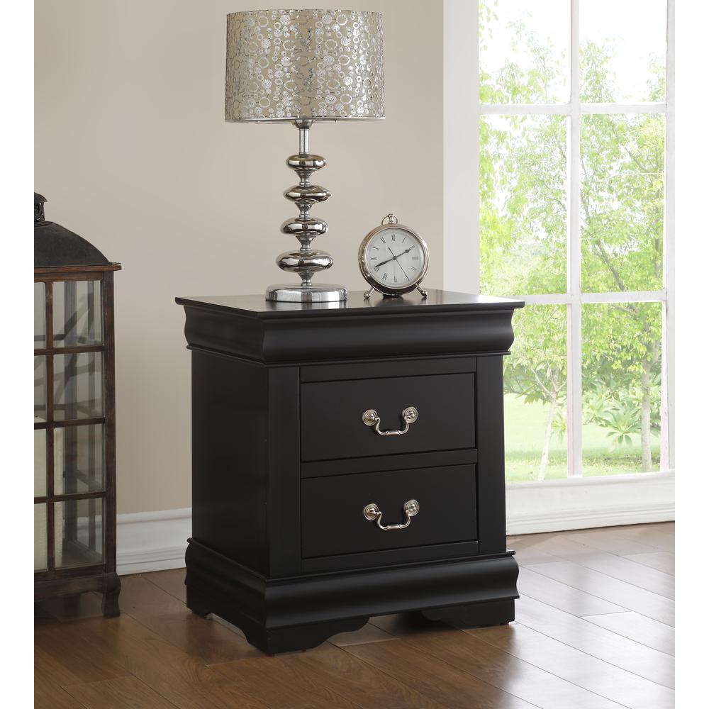 Louis Philippe Nightstand, Black