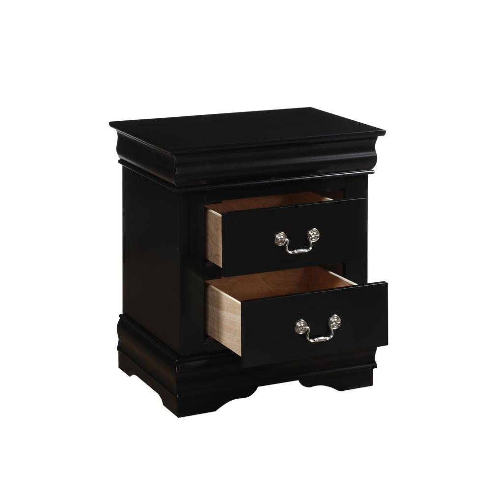Louis Philippe Nightstand, Black