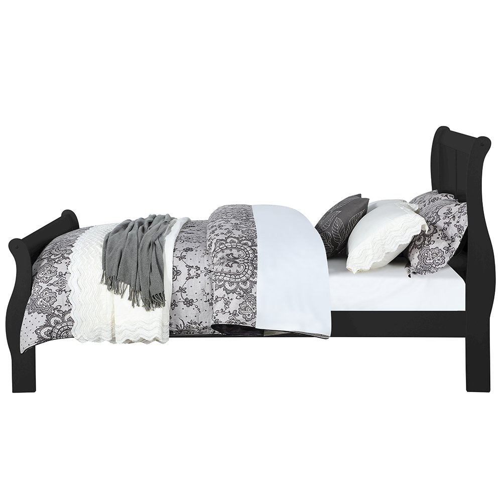Louis Philippe Twin Bed, Black