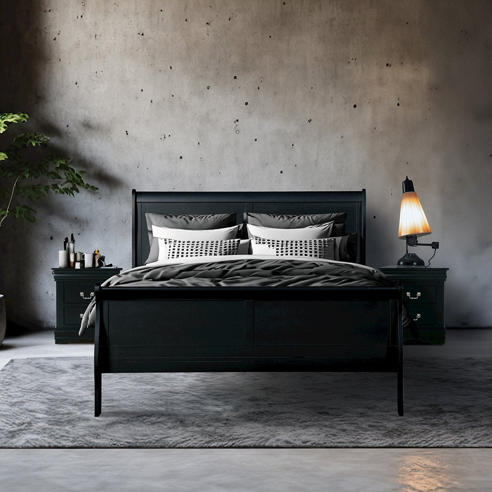 Louis Philippe Twin Bed, Black