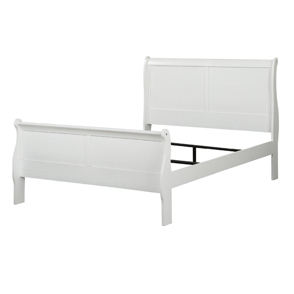 Louis Philippe Queen Bed, White