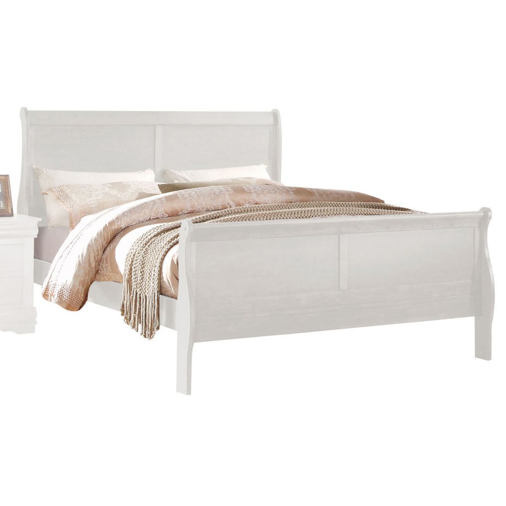Louis Philippe Queen Bed, White