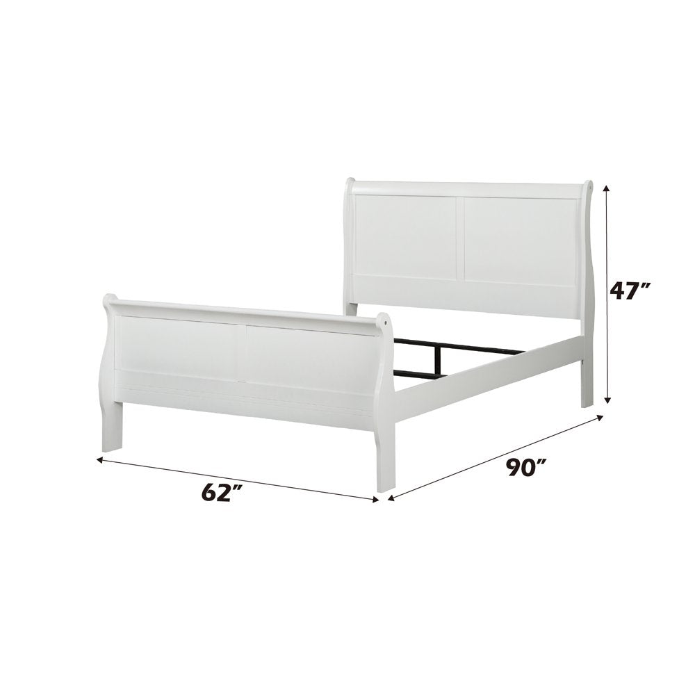 Louis Philippe Queen Bed, White