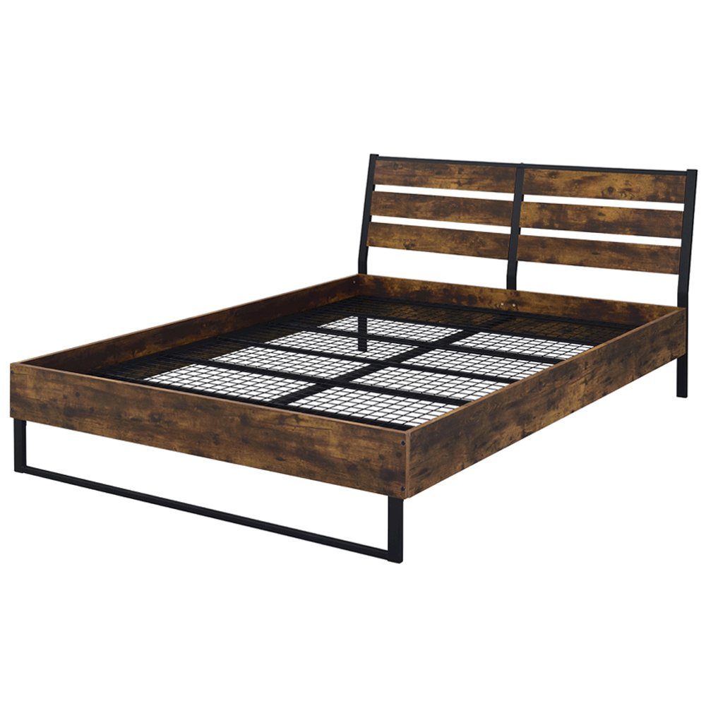 Juvanth Eastern King Bed, Rustic Oak & Black