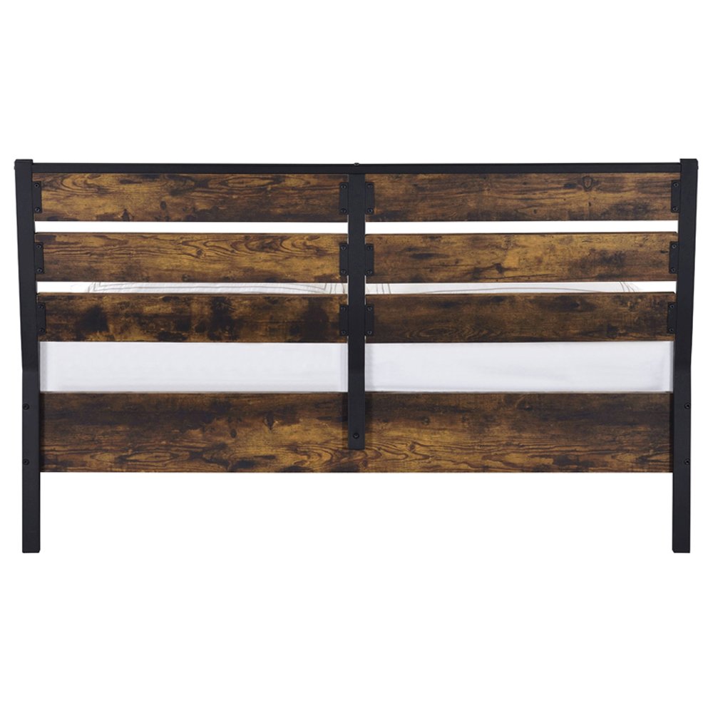 Juvanth Eastern King Bed, Rustic Oak & Black