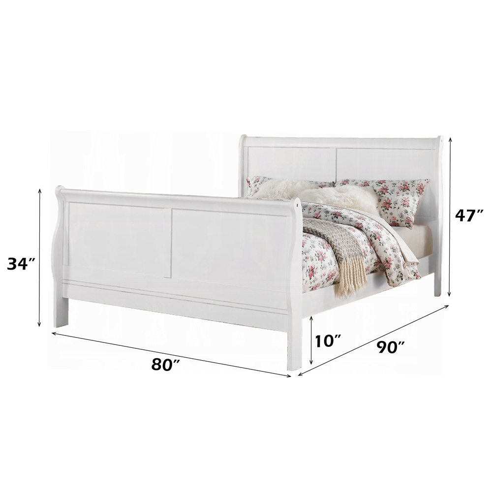 Louis Philippe III Eastern King Bed, White