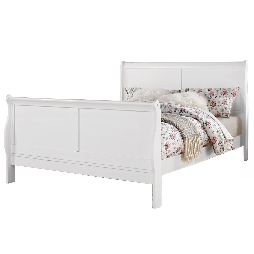 Louis Philippe III Queen Bed, White