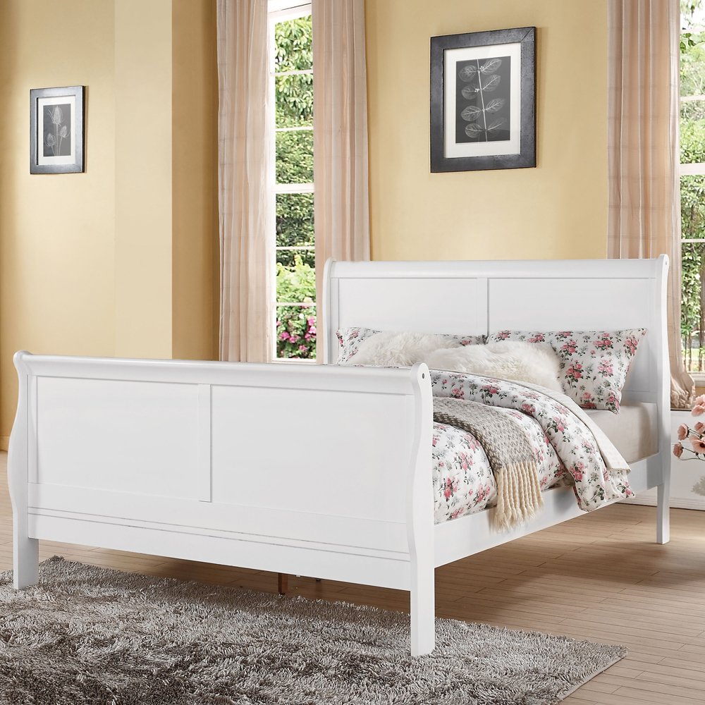 Louis Philippe III Queen Bed, White