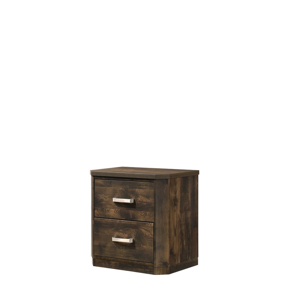 Elettra Nightstand, Rustic Walnut