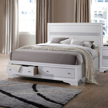 Naima Eastern King Bed w/Storage, White