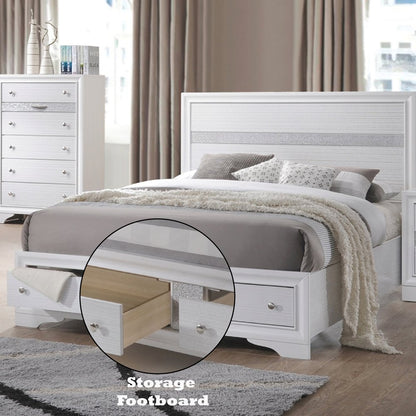 Naima Eastern King Bed w/Storage, White