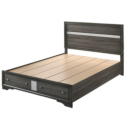 Naima Eastern King Bed w/Storage, Gray