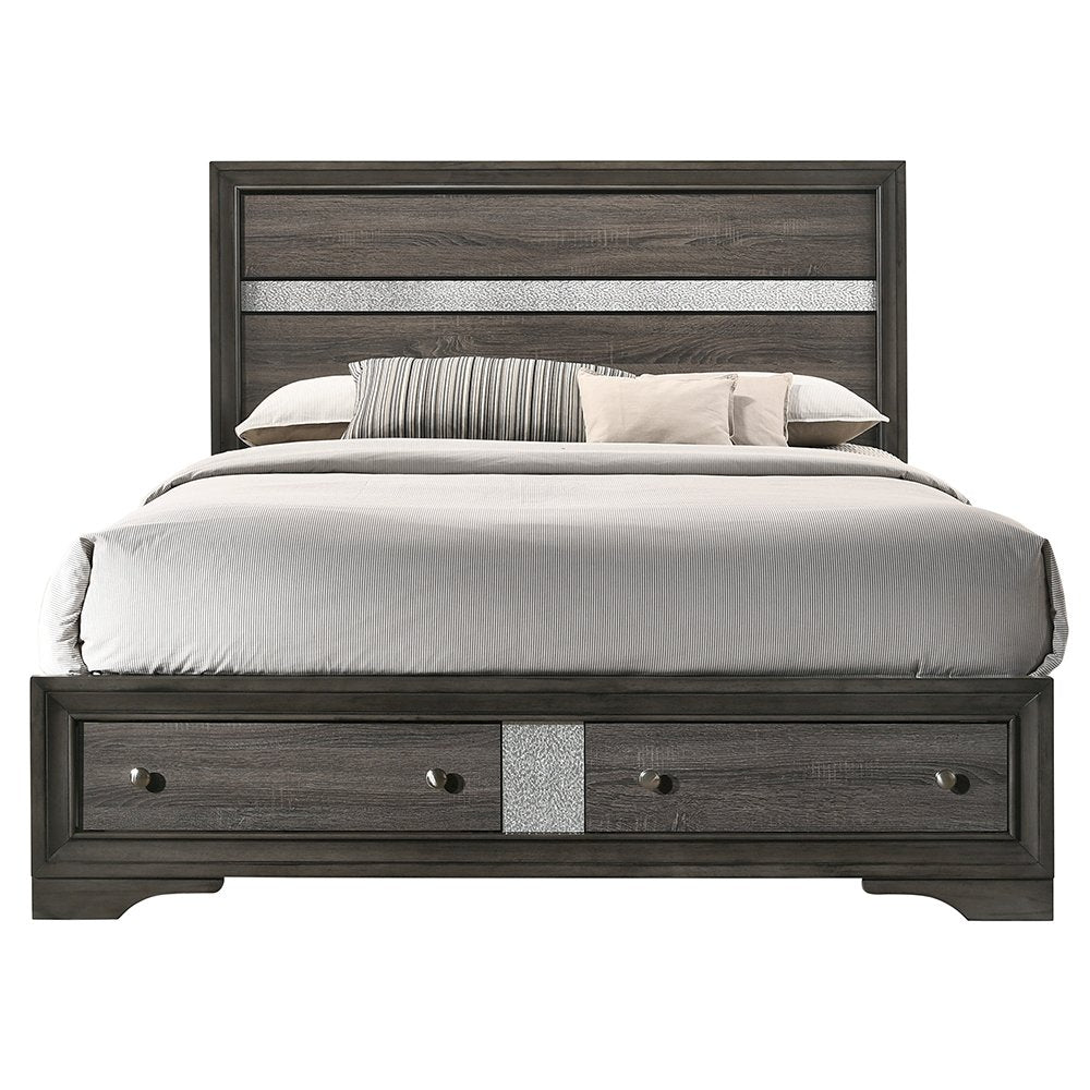 Naima Eastern King Bed w/Storage, Gray