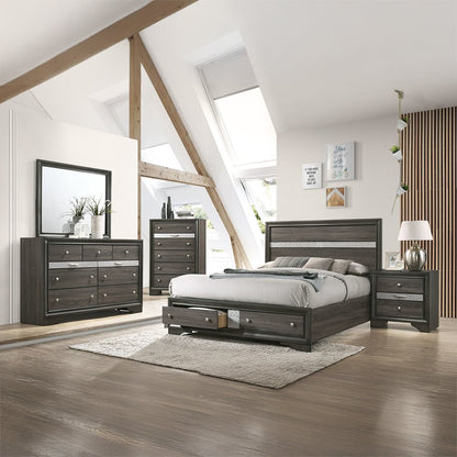 Naima Eastern King Bed w/Storage, Gray