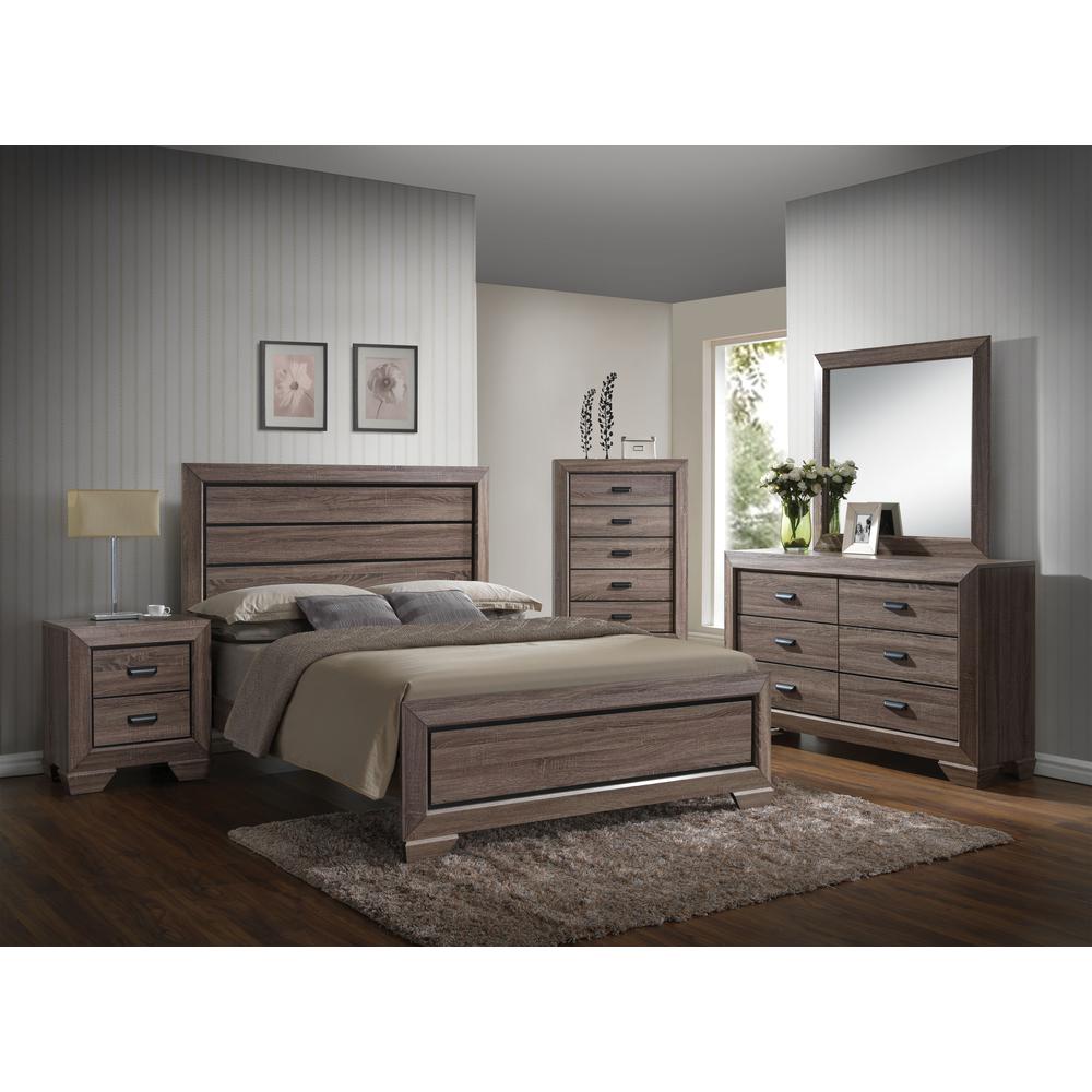 Lyndon Eastern King Bed, Weathered Gray Grain