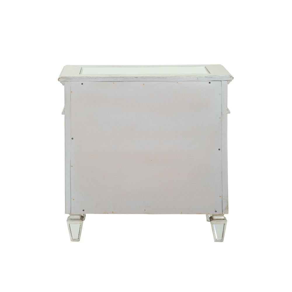Varian Nightstand, Mirrored & Silver