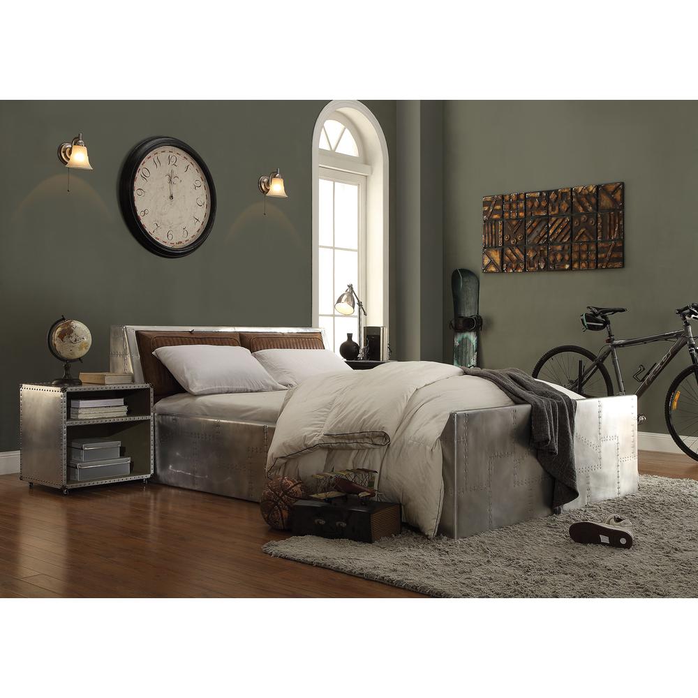 Brancaster Nightstand w/USB Port, Aluminum