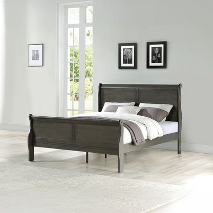 Louis Philippe Eastern King Bed, Dark Gray