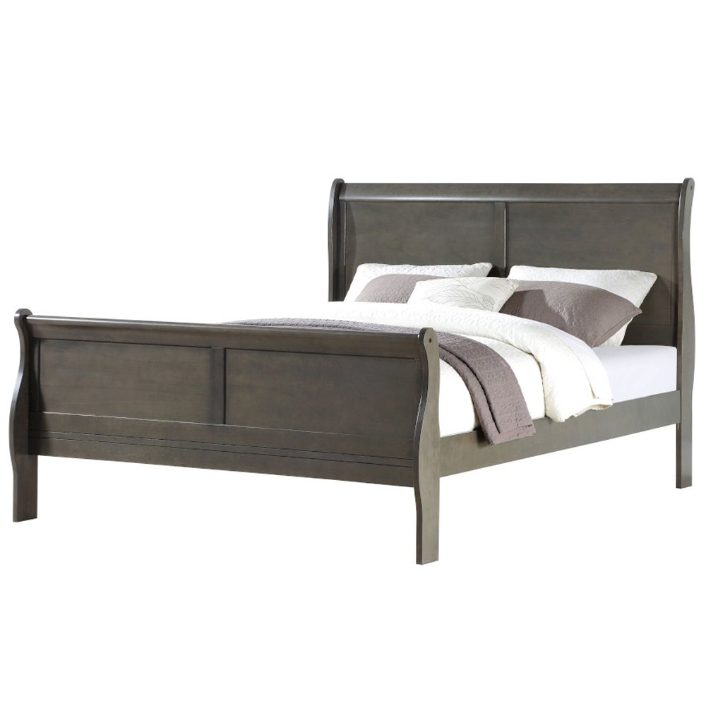 Louis Philippe Eastern King Bed, Dark Gray