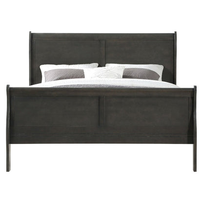 Louis Philippe Eastern King Bed, Dark Gray