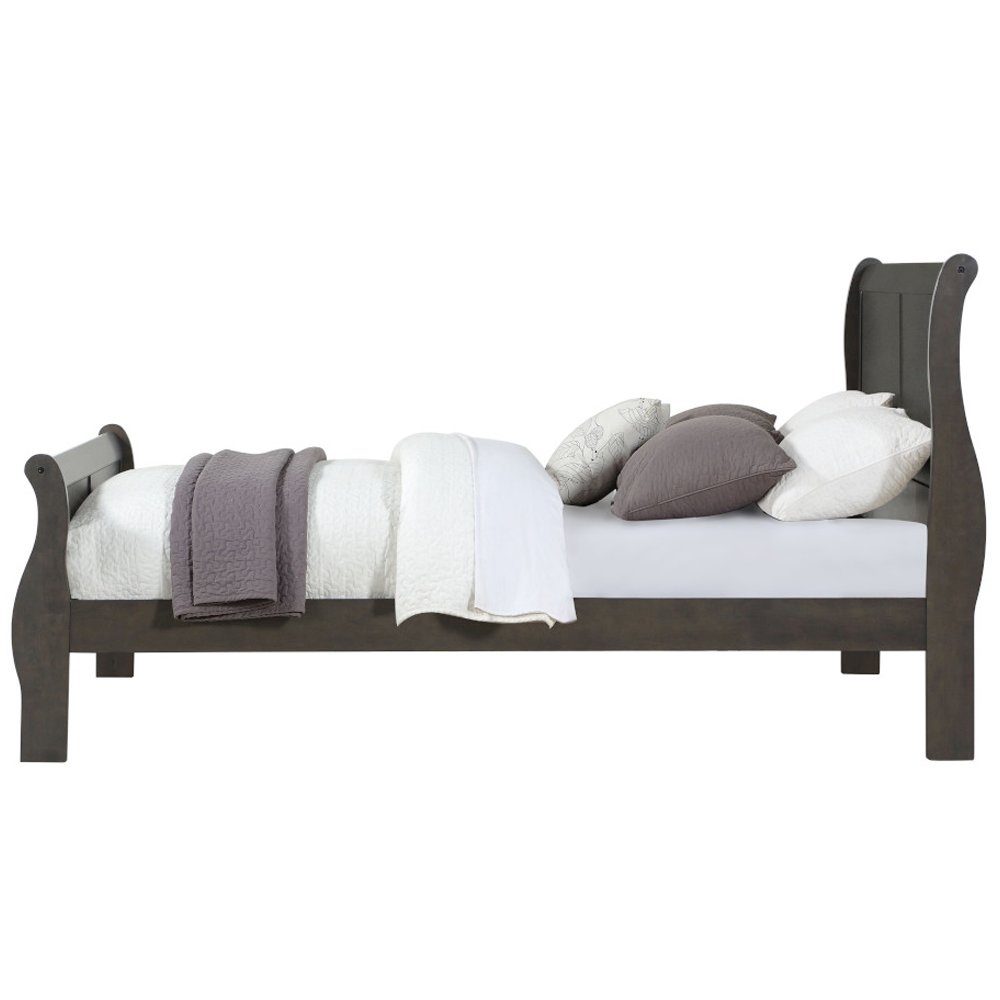 Louis Philippe Eastern King Bed, Dark Gray