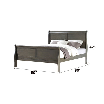 Louis Philippe Eastern King Bed, Dark Gray