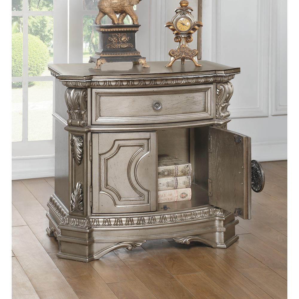 Northville Nightstand Antique Silver