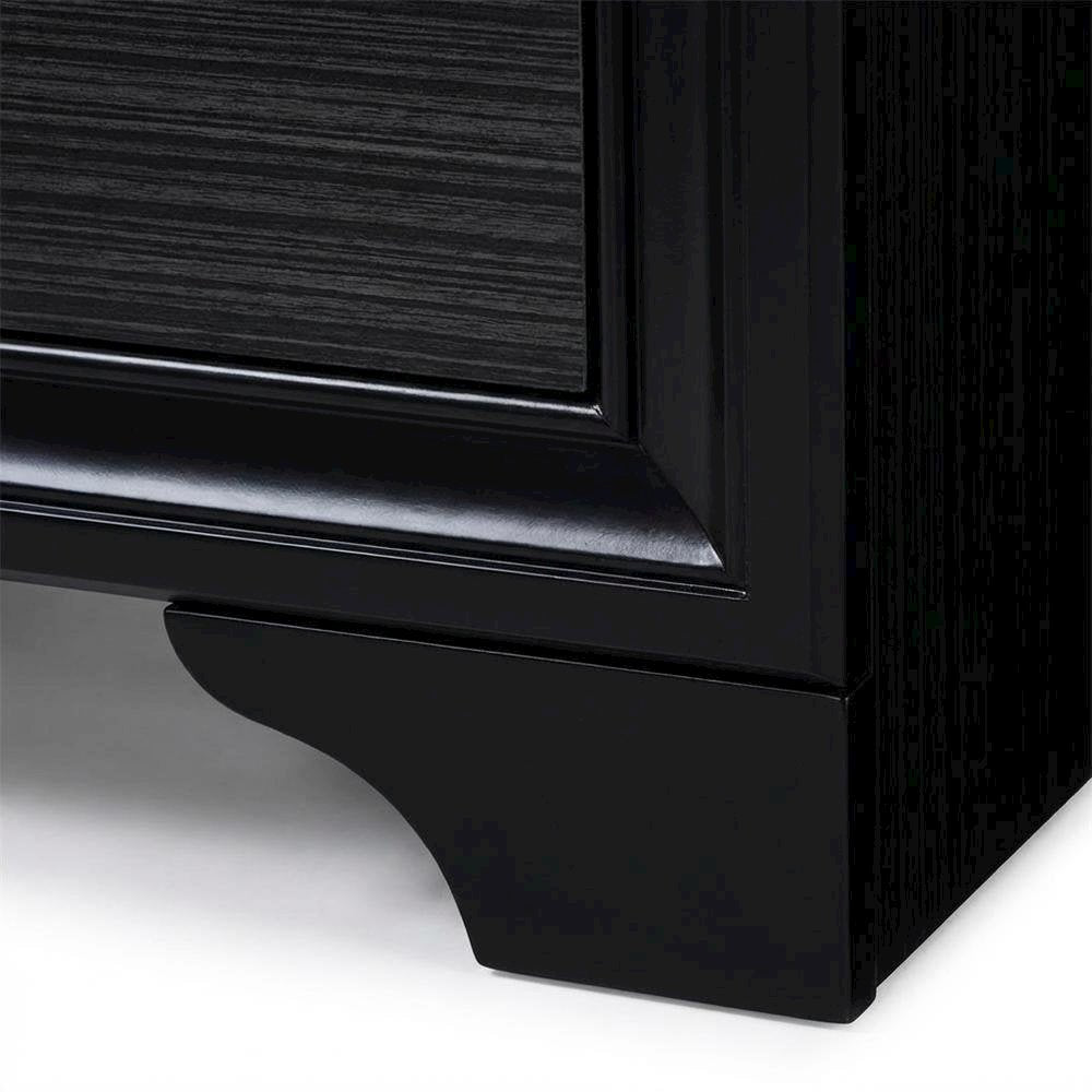 Black Contemporary Bedroom Nightstand with Spacious Surface and Sleek Design