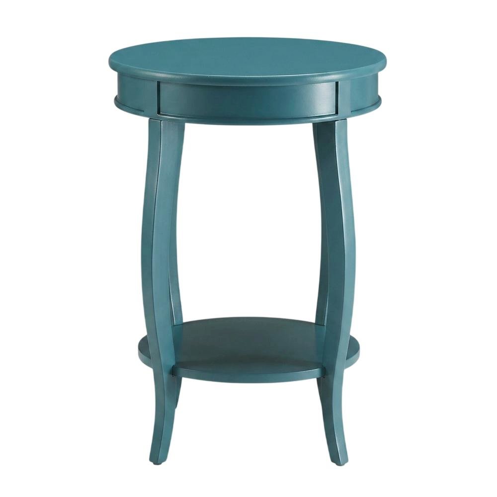 Teal, Accent Side Table, Quality Build, Durable Wood Frame