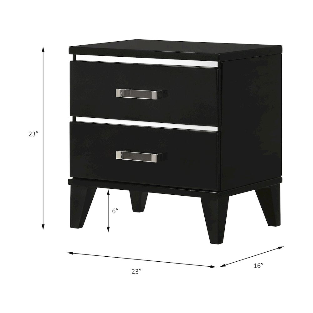 Chelsie Nightstand, Black