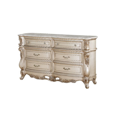 Gorsedd Dresser, Natural Marble Top & Golden Ivory