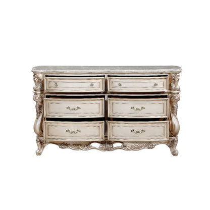 Gorsedd Dresser, Natural Marble Top & Golden Ivory