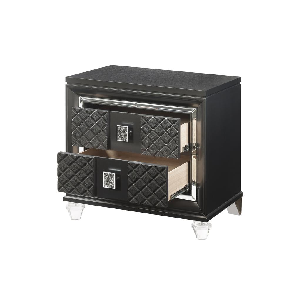 Sawyer Nightstand, Metallic Gray