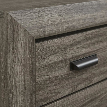 Weathered Gray Grain Bedroom Nightstand with Rustic Country-Cottage Style
