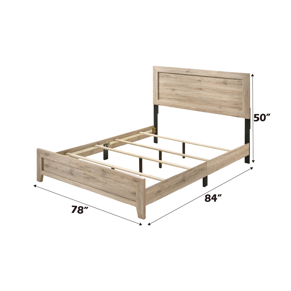 Miquell Eastern King Bed, Natural